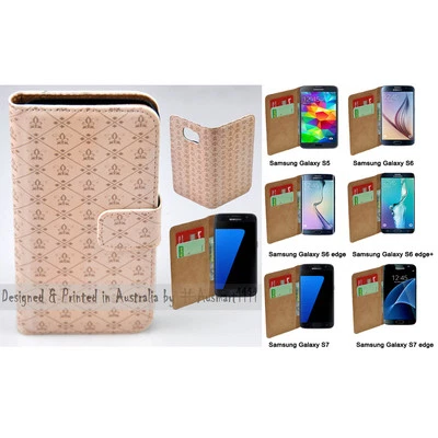 Funda tipo billetera con estampado de flores para teléfono móvil Samsung Galaxy Series Foto 1 de 3