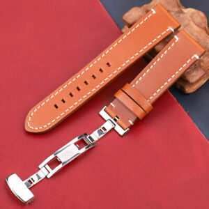 Genuine Leather Watch Strap 7 Colors Quick Release Watchband Butterfly Buckle