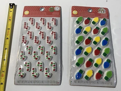 Wilton Icing Decorations Light Bulbs & Candy Canes for decorating cakes cupcakes - Image 1 of 4