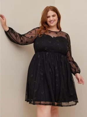 Torrid Disney Dress Night Out Mickey Black Mesh NWT New 20X - Image 1 of 4