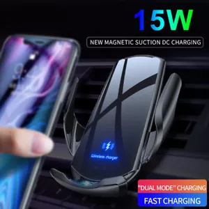 15W Fast Wireless Car Charger Infrared Sensor Phone Holder For iPhone Samsung - Picture 1 of 14