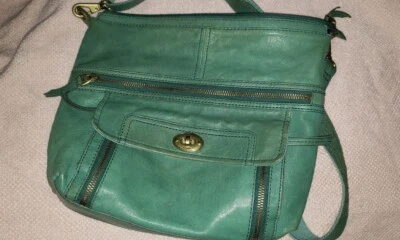 Bolso Bandolera FOSSIL Maddox Cuero Cordero Verde Bloqueo Giratorio Cartera ZB5525  Foto 1 de 4