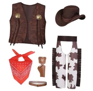 Costume for Boys 5pcs Kids Cowgirl Western Dress Up Party Cosplay 3 3-5T Cowboy - Picture 1 of 8