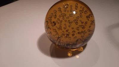 Glaskugel gelb für Ikea Kubbo Space Lampe Paperweight Vintage 90er - Bild 1 von 4