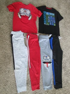 365 Kids 2 Short Sleeve Tees and 4 Joggers-Size 8 - Picture 1 of 15