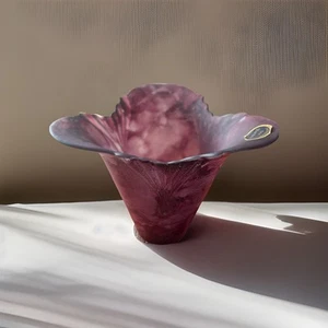 Murano Glass Vase Purple Lavorazione Arte Murano Italy Aprox 4.5” Tall Handmade - Picture 1 of 13