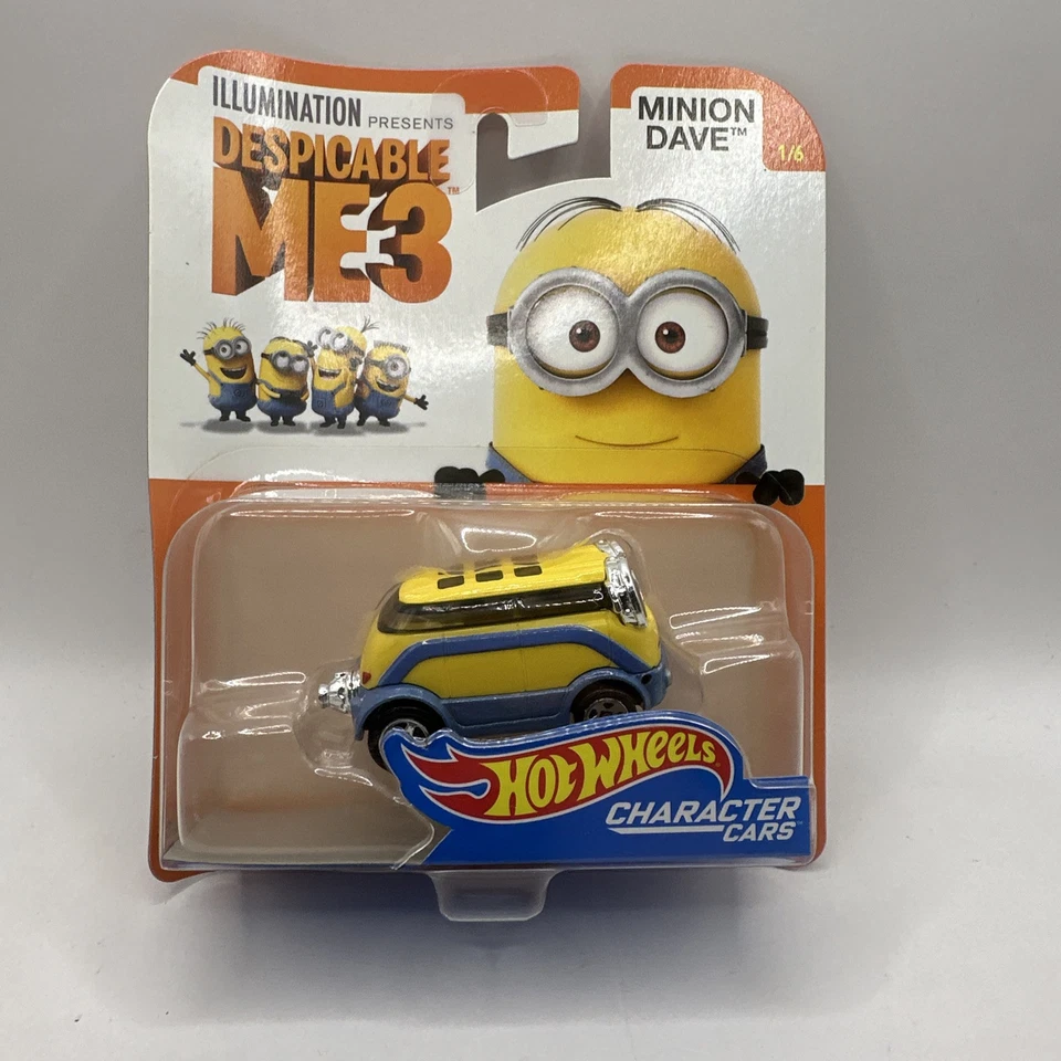 Hot Wheels Despicable Me 3 Minion Dave Diecast Bent Card - Image 1 of 3
