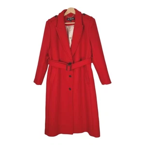 J. Crew Wrap Trench Coat in Italian Double Faced Wool Blend Red CD101 Size Small - Picture 1 of 11