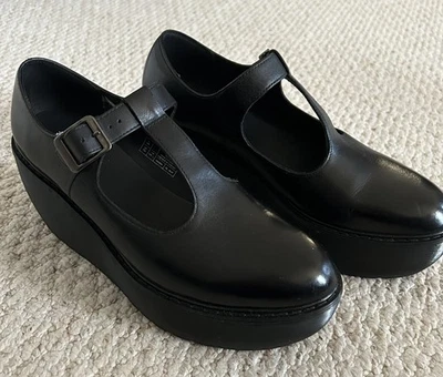 Zapatos Dr. Martens Karina T Correa Cuña Plataforma Talla 10 Cuero Negro Foto 1 de 4