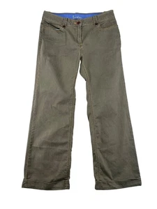 Boden Womens Chino Olive Green Cotton Blend Straight-Leg Pants Size 14R - Picture 1 of 16
