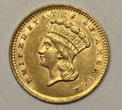 1856 Type 3 Liberty Gold Dollar. 1.00. Choice Almost Unc. .04837oz AGW. - Image 1 of 3
