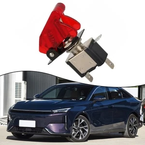 Convenient On/Off Toggle Switch with Red Lid for Automotive Applications - Picture 1 of 12