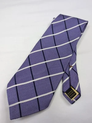 Donald J. Trump Signature Collection Tie 100% Silk Purple Plaid - Image 1 of 4