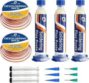 Solder Wick and Soldering Flux for Electronics Repair, No Clean Flux, Solder Rem - Picture 1 of 12