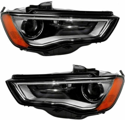 AUDI A3 S3 2015-2016 XENON HEADLIGHTS HEAD LIGHTS LAMPS W/O CURVE PAIR SET Foto 1 de 2