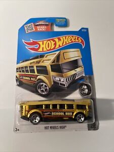Hot Wheels High Super Chromes 2/10 (2015) Gold School Bus Toy 37/250