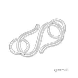 Sterling Silver S Hook Fish Clasp 15mm with Jump Ring 7mm #97036 - Picture 1 of 1