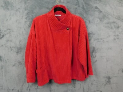Bryn Walker Jacket Womens Medium Red Corduroy Blazer Boxy Topper Relaxed - Image 1 of 4