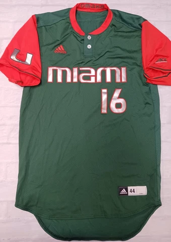 Adidas Player ID NCAA Football Miami Hurricanes Jersey in Green Size 44 Cover