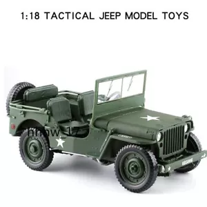 1/18 Military Tactical Jeep Model Alloy Tactics Convertible Car Kids Toys Model - Picture 1 of 10