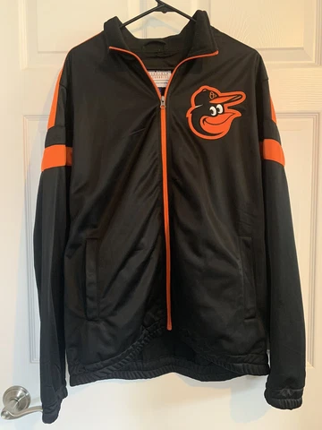 Baltimore Orioles Full Zip Jacket Mens L Large Carl Banks G 3 Windbreaker MLB Cover