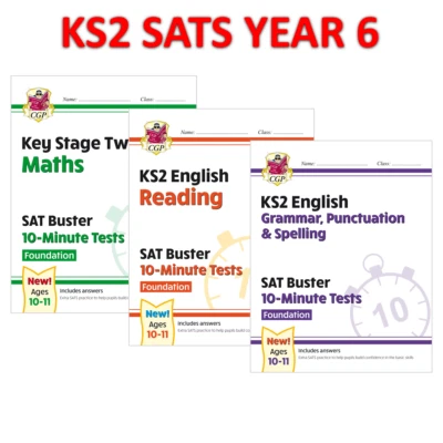 KS2 Year 6 SAT Buster 10-Minute Test Foundation Maths Reading Grammar Ages 10-11 - Image 1 of 4