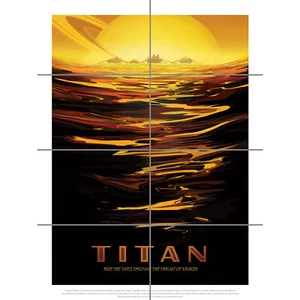 Titan Ride Tides Kraken NASA Space Tours Travel Giant Panel Poster (8 Sections) - Bild 1 von 4