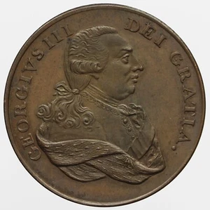 Warwickshire Birmingham Kempson's Halfpenny Token Bust of George III D&H 218 - Imagen 1 de 5
