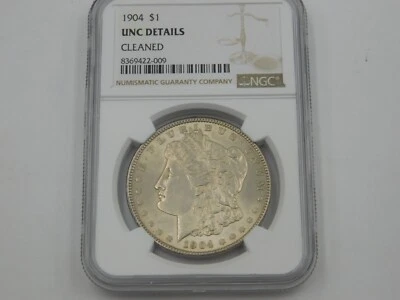 1904 Morgan Silver Dollar $1 NGC UNC Details   Cleaned (605) - Image 1 of 4
