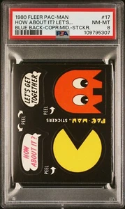 1980 FLEER PAC-MAN STICKER HOW ABOUT IT? LET'S... #17 | PSA 8 NM-MT RARE POP 3 - Picture 1 of 4
