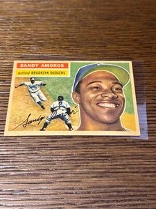 1956 Topps - Sandy Amoros #42 White Back - Nice Corners - EX+ Free Shipping - Picture 1 of 2