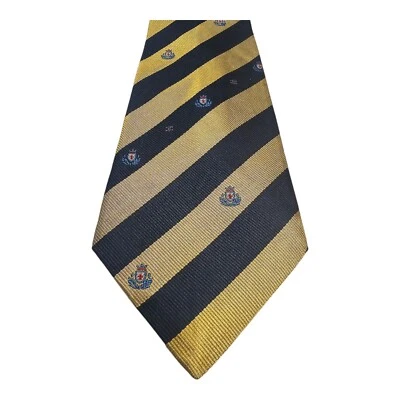 CELINE PARIS STRIPED TIE TIES MENS TIES DESIGNER TIES YELLOW BLUE CREST CELINE - Image 1 of 4