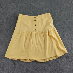 Vero Moda Skirt Women's Medium Yellow Short Mini Linen Blend - Picture 1 of 10