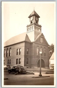 Vtg Newport Vermont VT Orleans County Courthouse Old Car 1950s RPPC Postcard - Picture 1 of 2