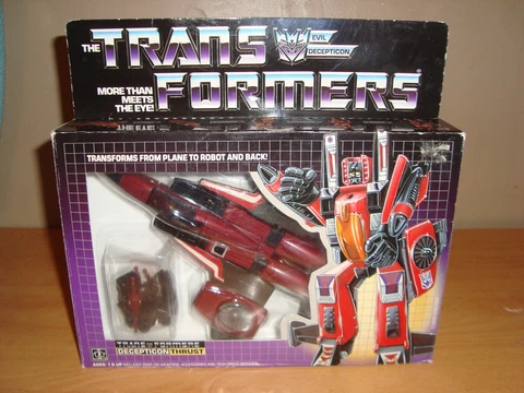 100% Complete TRANSFORMERS G1 THRUST Figure + BOX Vintage ORIGINAL Hasbro TOY Cover