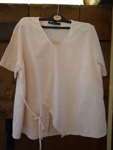 Zanzea cotton tunic top XL pastel peach pink lightweighl loose tie front 16 / 18 - Picture 1 of 7