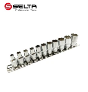 Selta Taiwan 11pc 1/4" Dr 12pt Regular Socket Set: 4-5-5.5-6-7-8-9-10-11-12-13mm - Picture 1 of 5