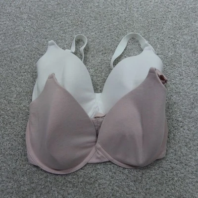 Fruit Of The Loom Bras Womens 34DD Pink White Underwired FT797PK Set Of 2 - Image 1 of 4