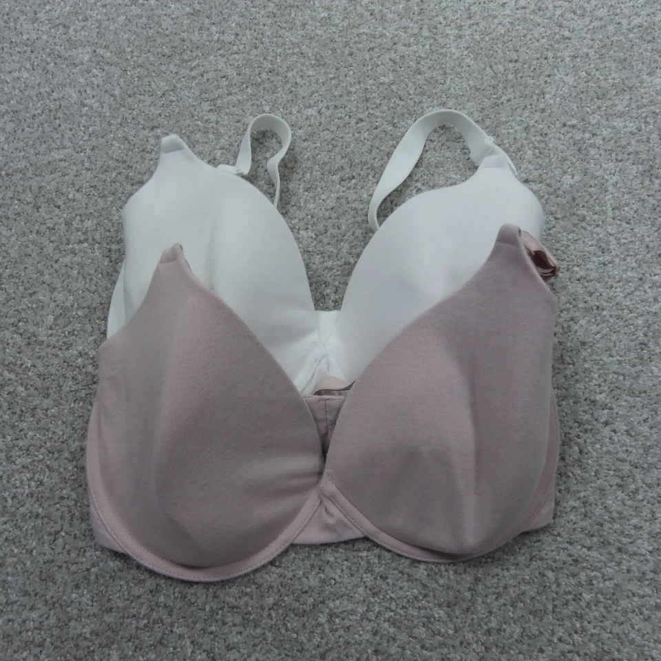 Juego de 2 sujetadores Fruit Of The Loom para mujer 34DD rosa blanco con aros FT797PK Foto 1 de 4