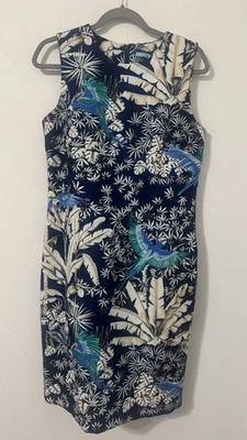 Vestido J McLaughlin Belinda Parrot Kay Tropical Botánico Elastizado Nuevo con Etiquetas Talla 8 Foto 1 de 4
