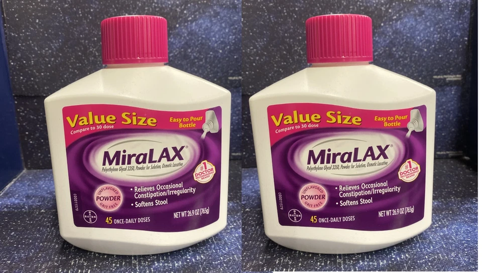 Polvo laxante 2 PaCK MiraLAX 45 días - 26,9 OZ - tamaño económico - 05-26+ Foto 1 de 4