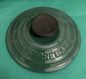 Le Creuset #14 5.5” Green Round Cast Iron Enamel Lid Only Made in France - Picture 1 of 7