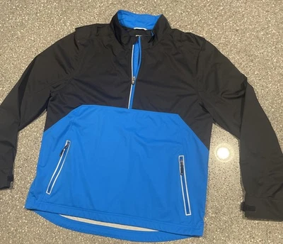 Chaqueta pulóver Cutter & Buck CB WeatherTec para hombre 1/2 cremallera azul/negro talla L Foto 1 de 4