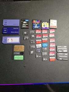 37 Job Lot Micro Sd Cards Pro Duo SD 4Gb 8gb 16gb 32gb 128gb Memory Cards Used - Picture 1 of 4