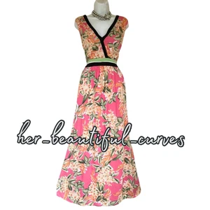 JOR BROWNS FLORAL PRINT MIDI MAXI OCCASION PARTY DRESS SIZE 18 - Picture 1 of 6
