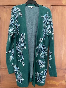 The Pioneer Woman Green Blue White Floral Cardigan Sweater Large - Picture 1 of 5