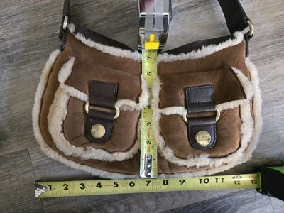 Ugg pure leather and shearling shoulder bag sheepskin fur purse - Image 1 of 4