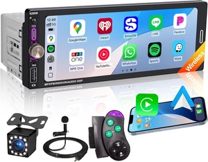 6,9" Single DIN Autoradio mit kabellosem Apple Carplay, Auto Bluetooth 5.2, AM FM - Bild 1 von 12