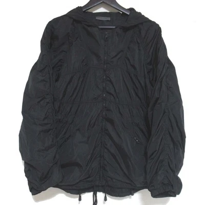 ALBERTA FERRETTI Shirring 尼龙连帽夹克 Parka I38 黑色女式二手 — 第 1/4 张图片