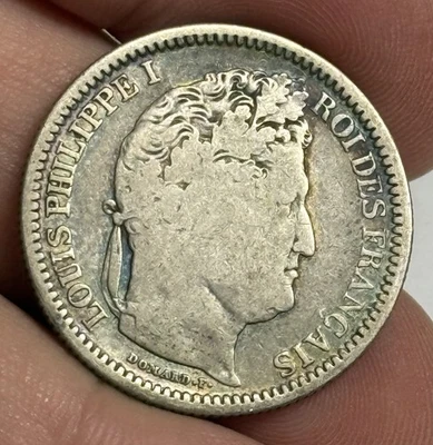RARA MONEDA DE PLATA FRANCESA 1831-W FRANCIA 2 francos (Lille Mint) FECHA CLAVE BAJA ACUÑACIÓN Foto 1 de 3